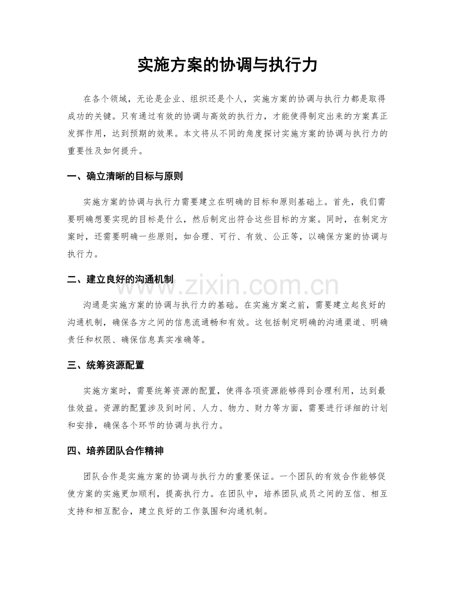 实施方案的协调与执行力.docx_第1页