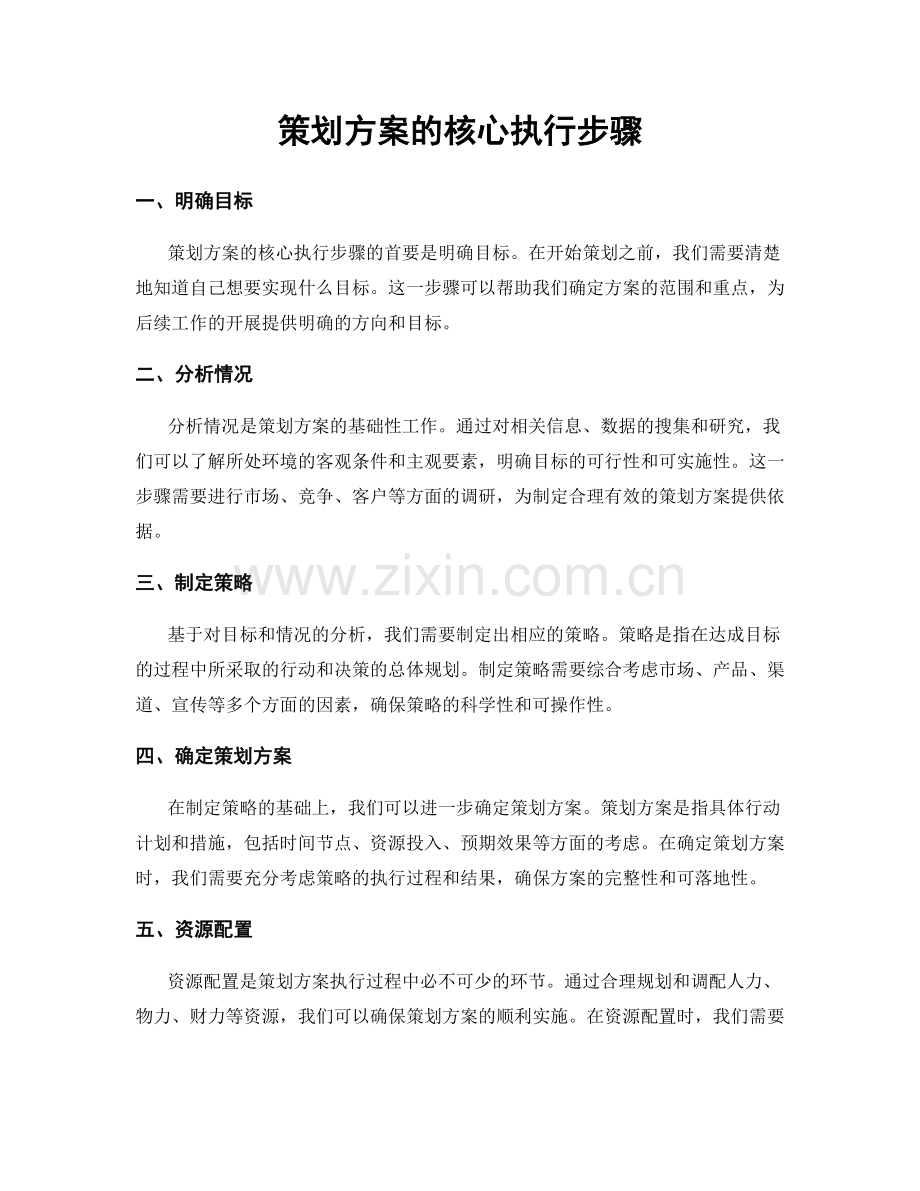 策划方案的核心执行步骤.docx_第1页