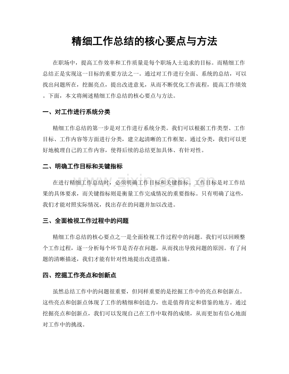 精细工作总结的核心要点与方法.docx_第1页