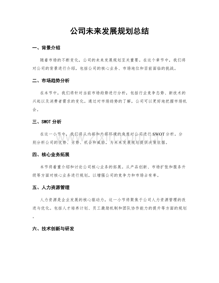 公司未来发展规划总结.docx_第1页