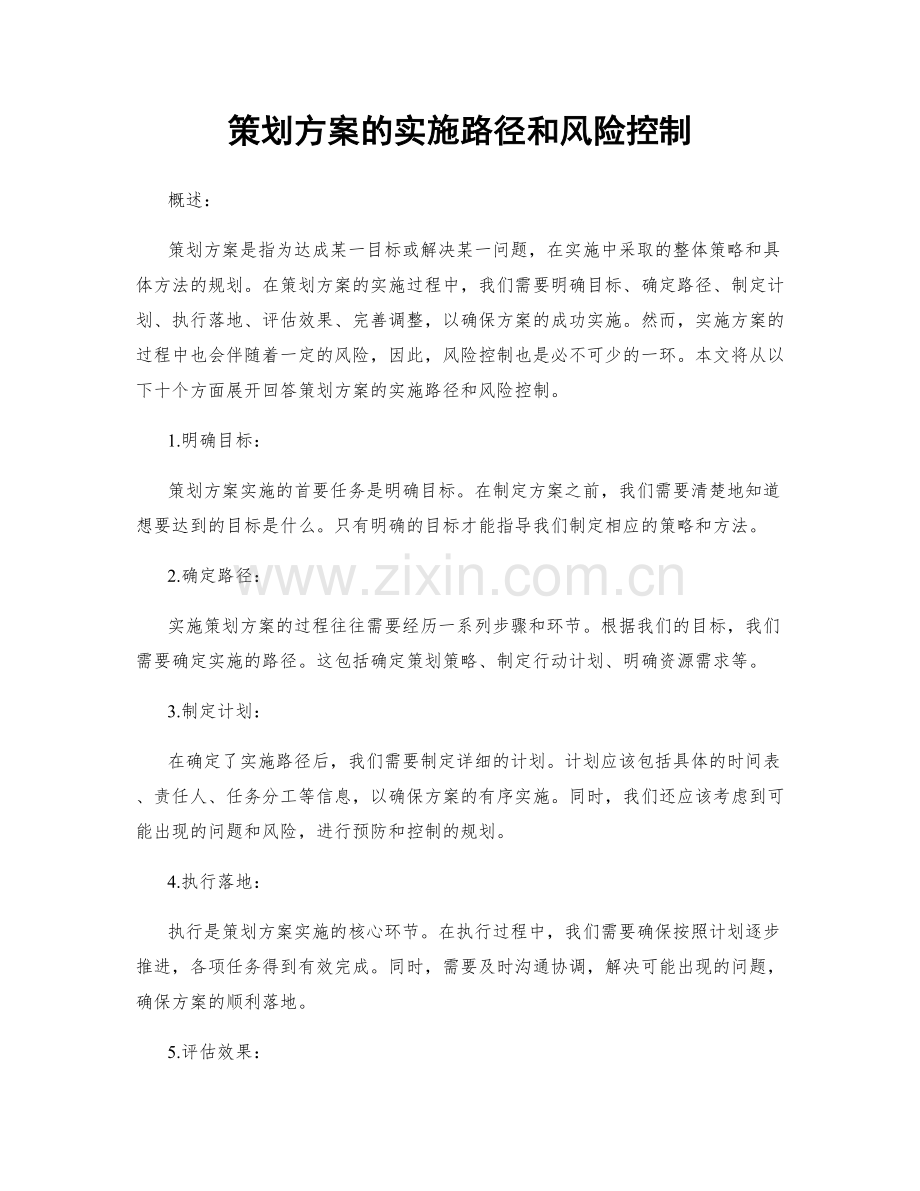 策划方案的实施路径和风险控制.docx_第1页