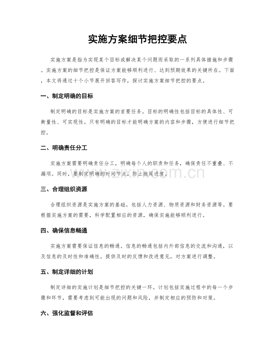 实施方案细节把控要点.docx_第1页