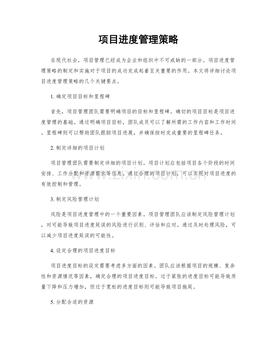 项目进度管理策略.docx_第1页