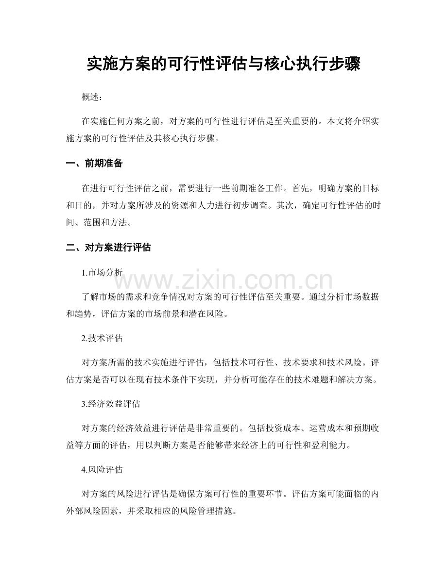 实施方案的可行性评估与核心执行步骤.docx_第1页