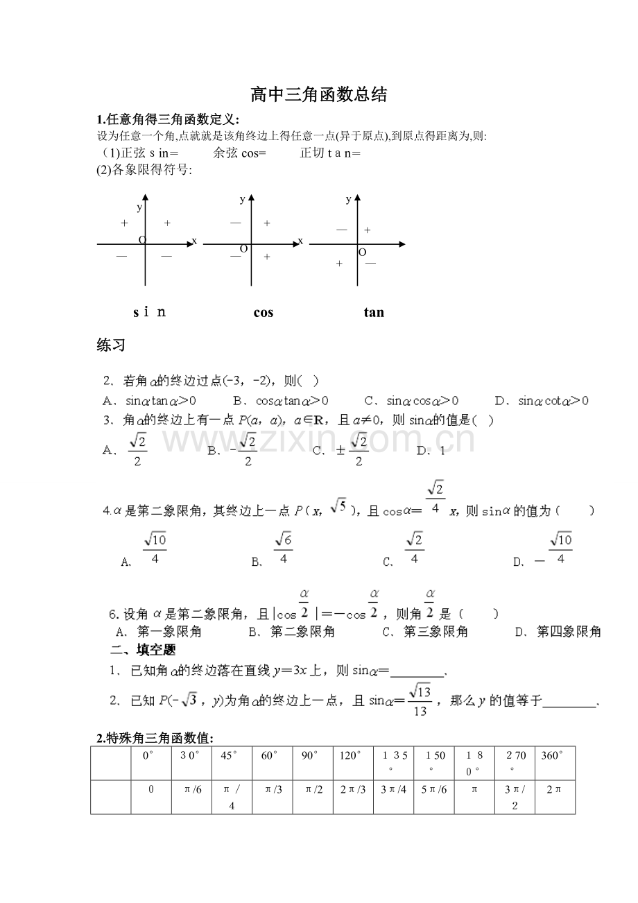 高中三角函数知识点总结(人教版).doc_第1页