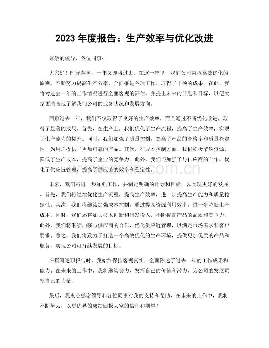 2023年度报告：生产效率与优化改进.docx_第1页