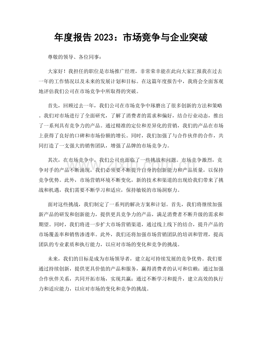 年度报告2023：市场竞争与企业突破.docx_第1页