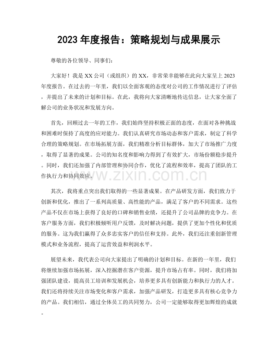 2023年度报告：策略规划与成果展示.docx_第1页