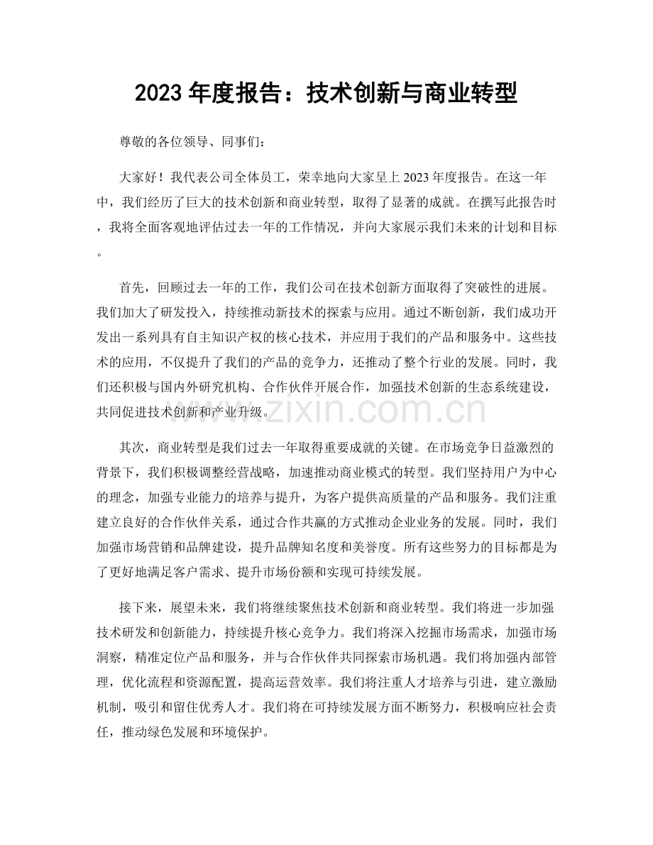 2023年度报告：技术创新与商业转型.docx_第1页
