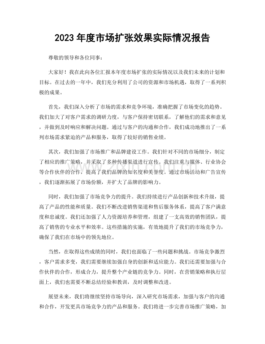 2023年度市场扩张效果实际情况报告.docx_第1页