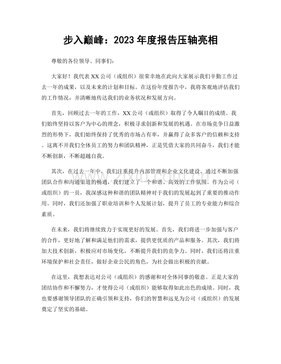 步入巅峰：2023年度报告压轴亮相.docx_第1页