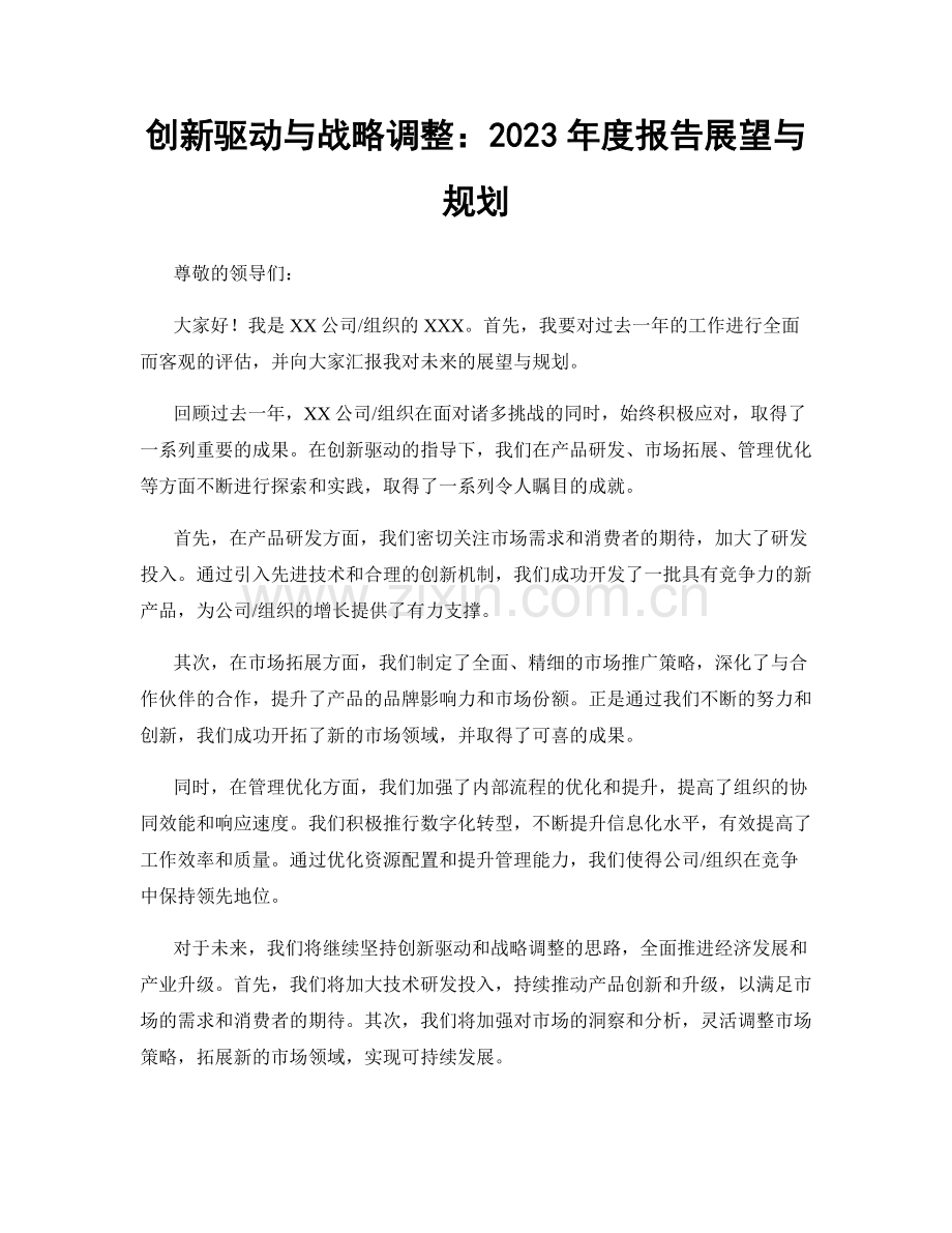 创新驱动与战略调整：2023年度报告展望与规划.docx_第1页