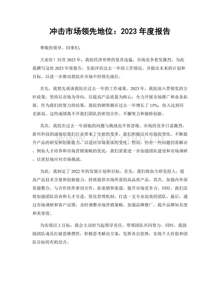 冲击市场领先地位：2023年度报告.docx_第1页