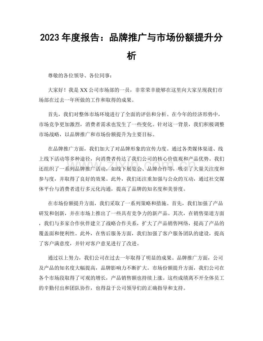 2023年度报告：品牌推广与市场份额提升分析.docx_第1页