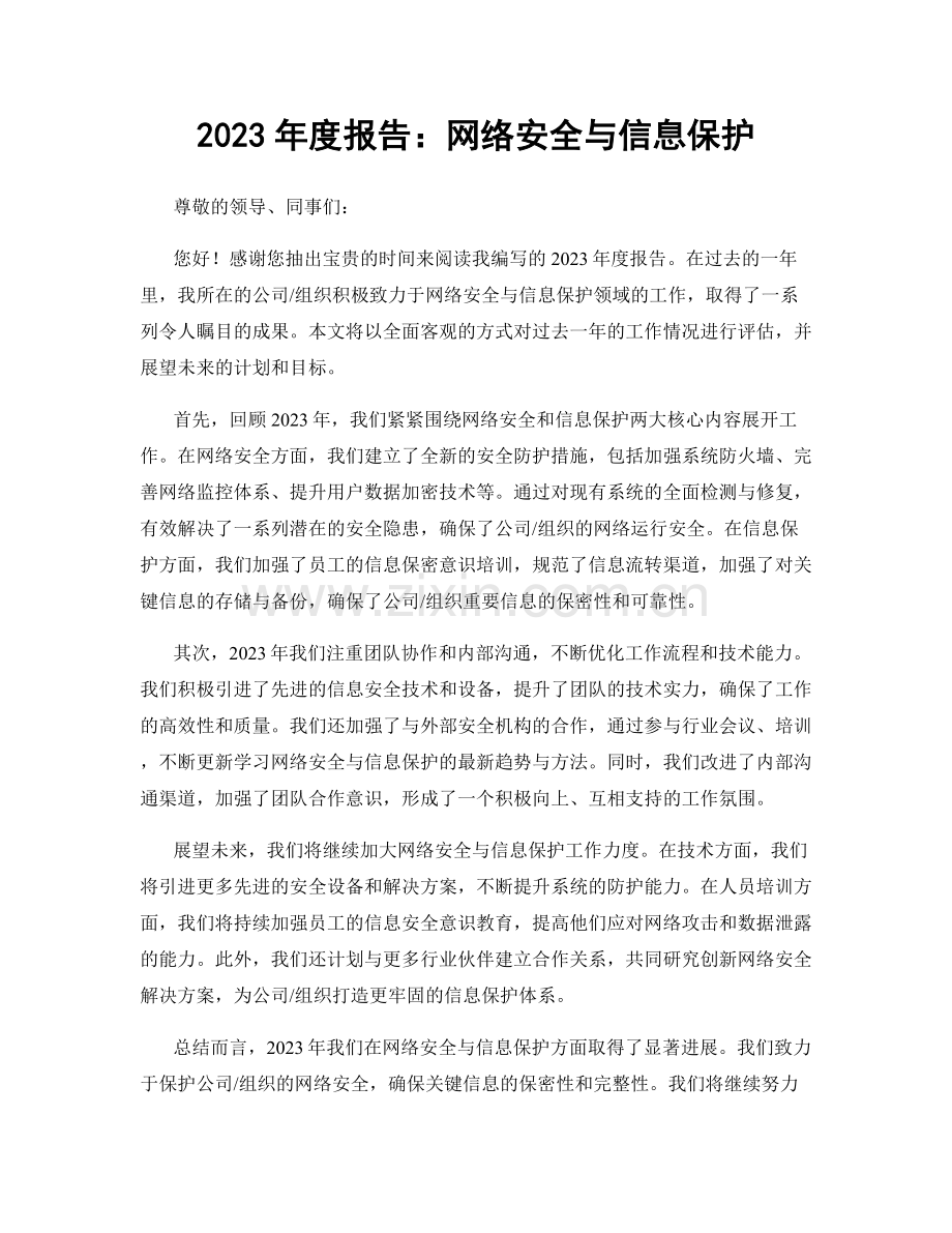 2023年度报告：网络安全与信息保护.docx_第1页