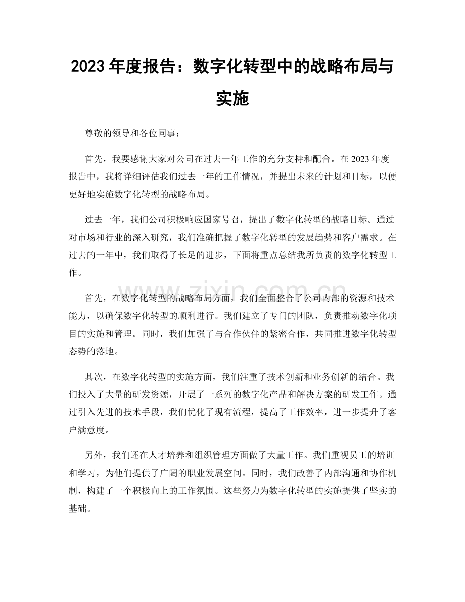 2023年度报告：数字化转型中的战略布局与实施.docx_第1页