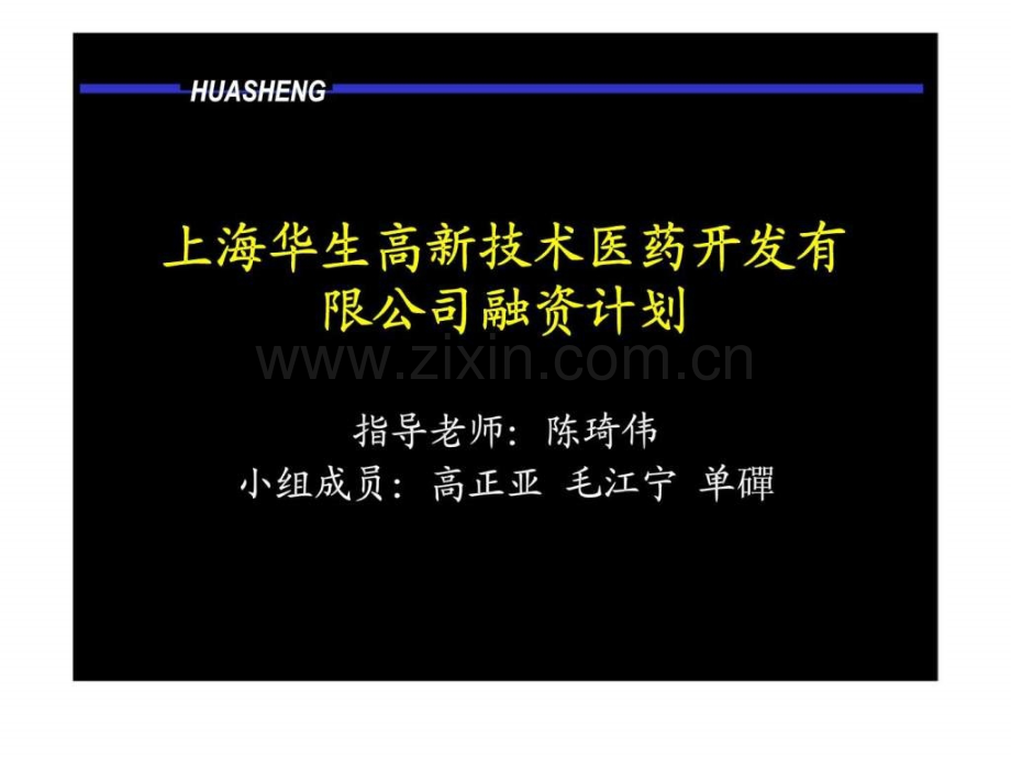 上海华生高新技术医药开发有限公司融资计划共41页文档.ppt_第1页