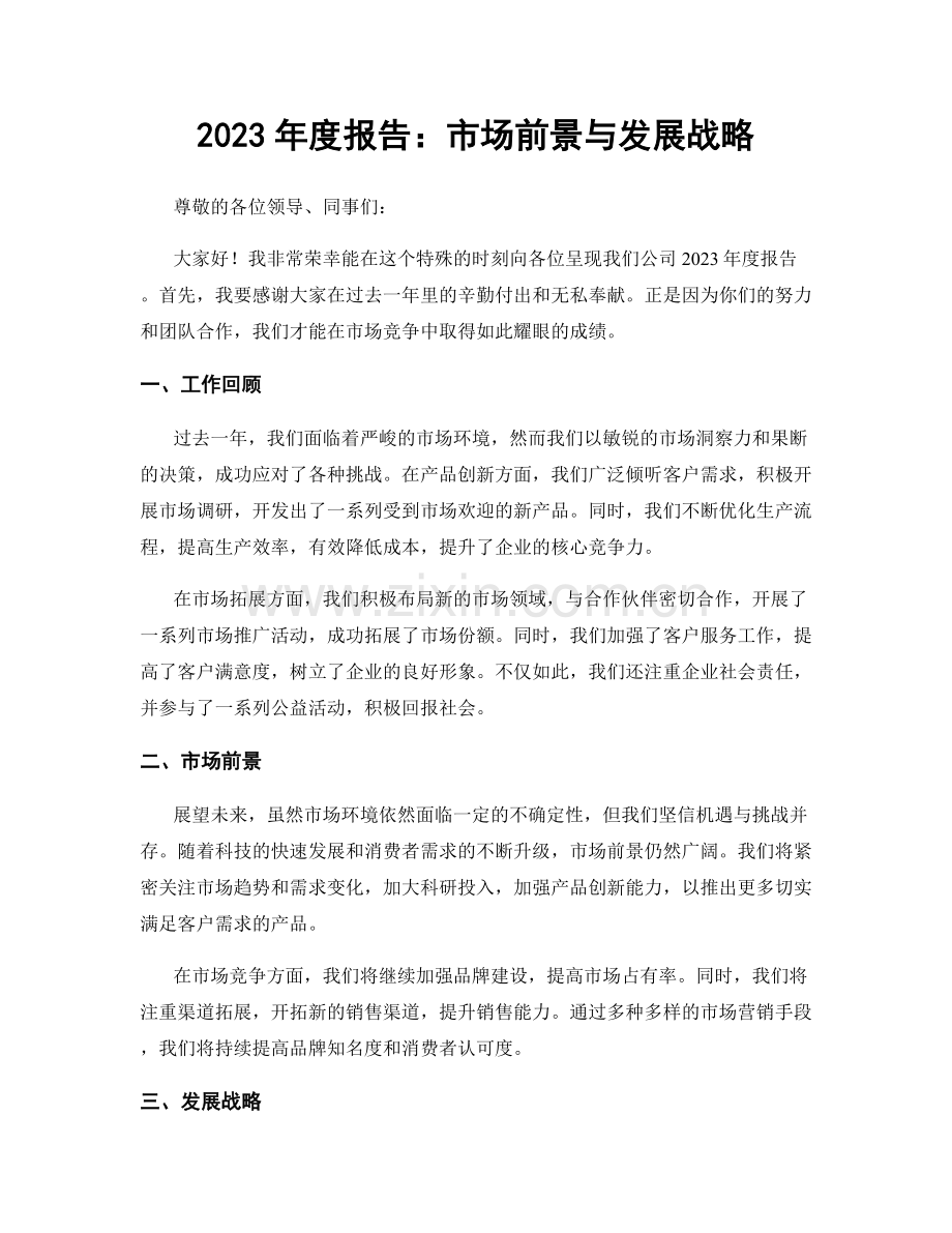 2023年度报告：市场前景与发展战略.docx_第1页