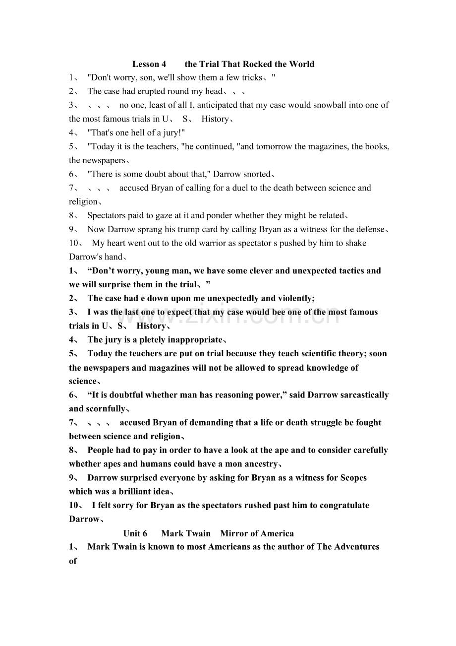 高级英语课后答案-原句+paraphrase.doc_第1页
