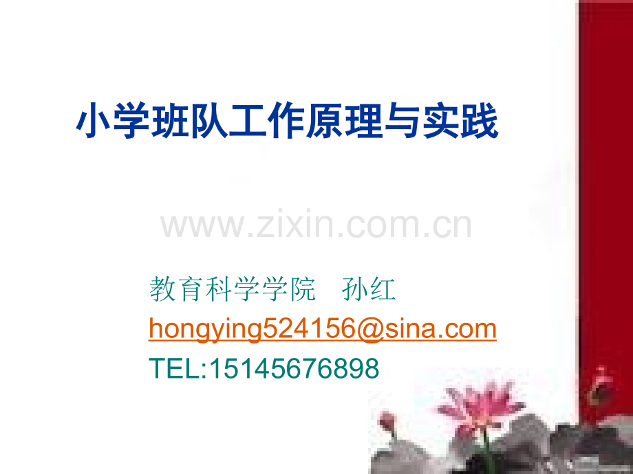 《小学班队工作原理与实践》教学提纲.ppt_第1页