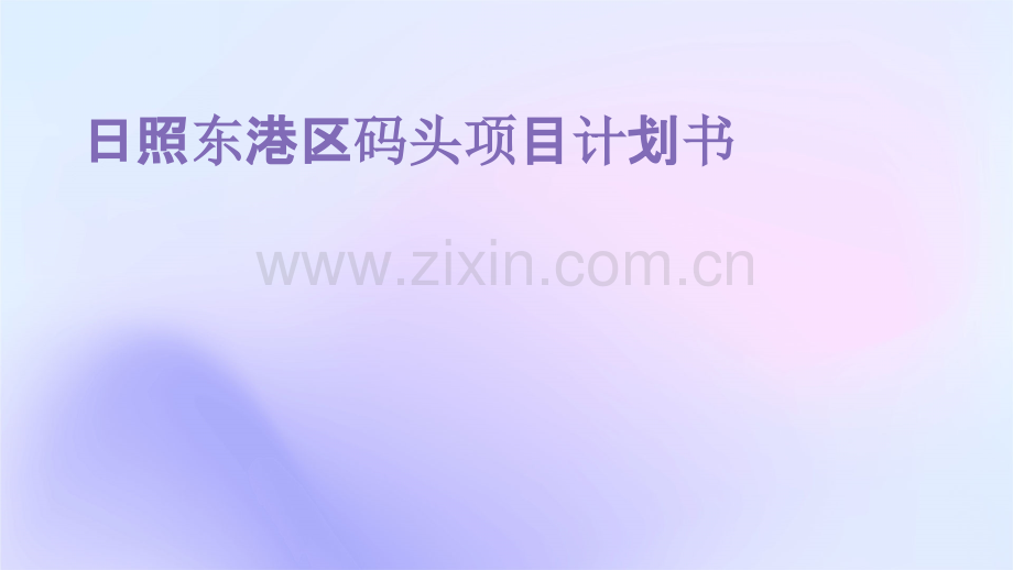 日照东港区码头项目计划书.pptx_第1页