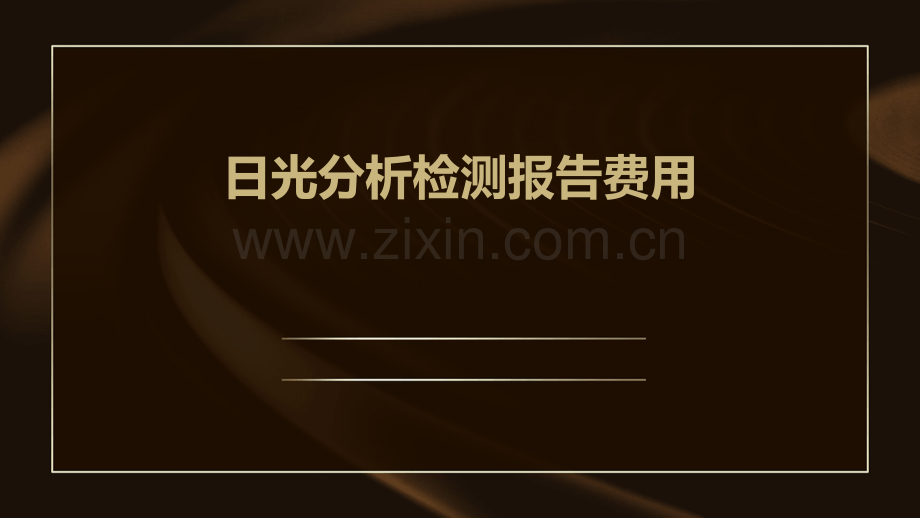 日光分析检测报告费用.pptx_第1页