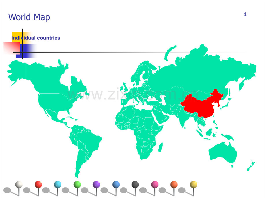 中国分省份矢量地图(分层涂色).ppt_第1页