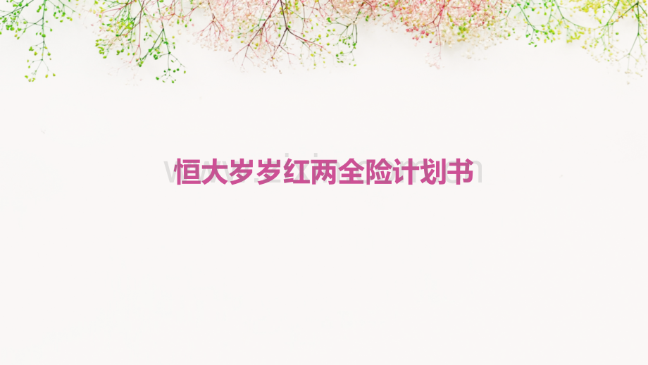 恒大岁岁红两全险计划书.pptx_第1页