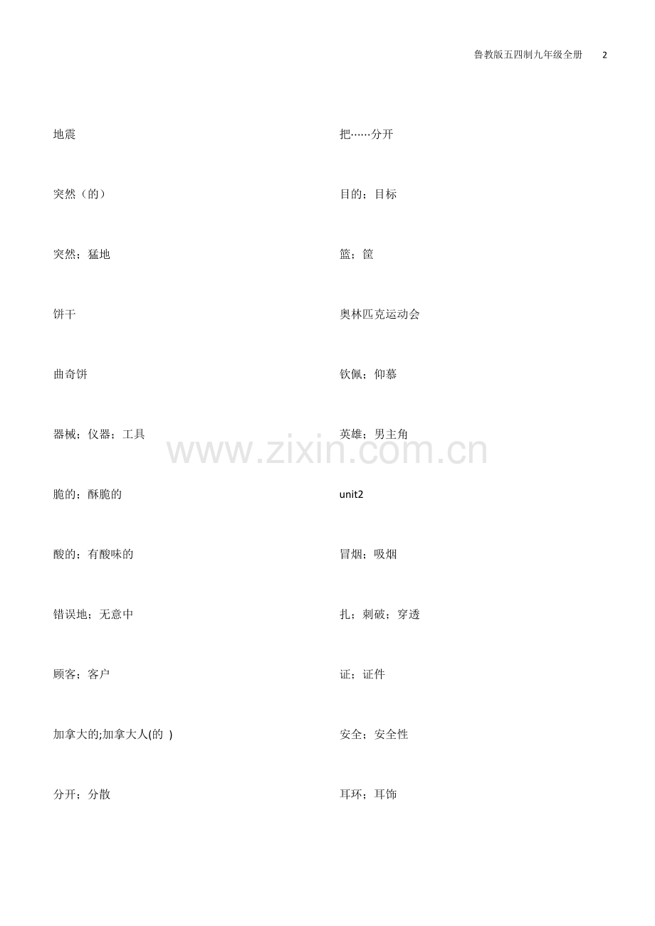 鲁教版五四制九年级英语全册单词默写四线格.pdf_第2页