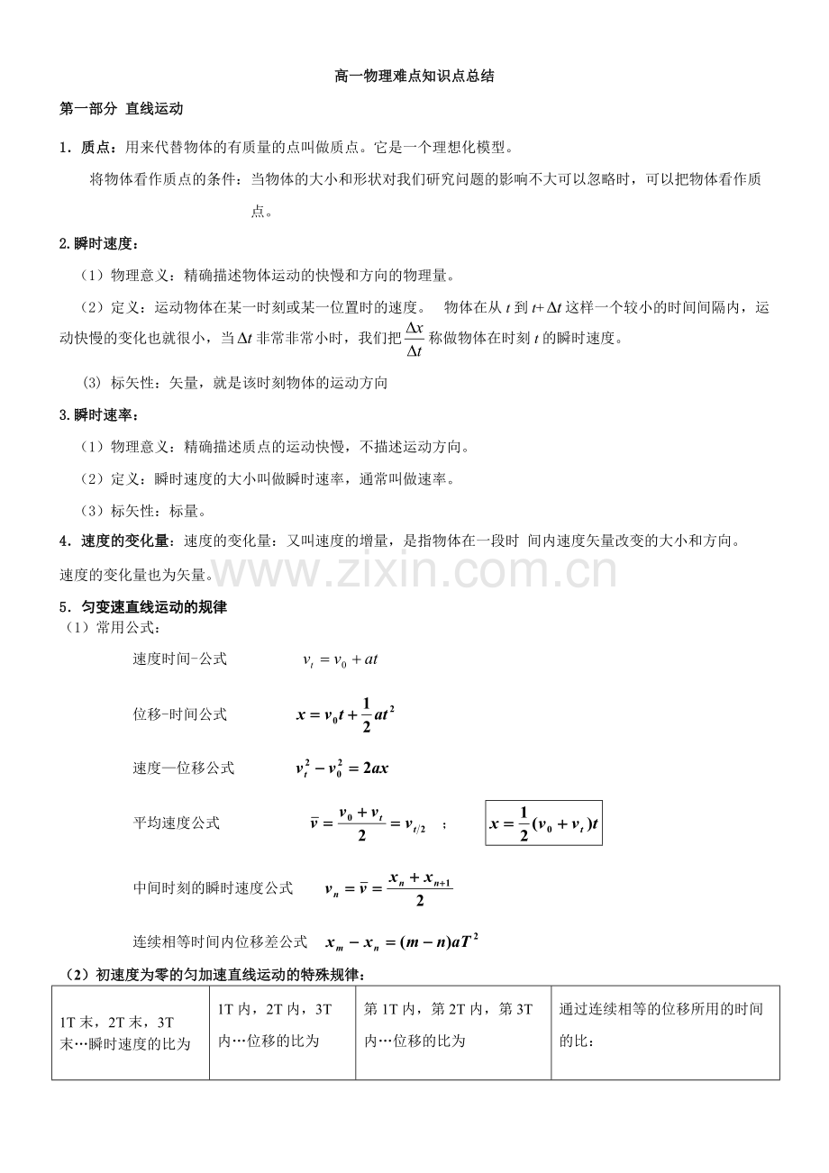 高一物理难点知识点总结.pdf_第1页