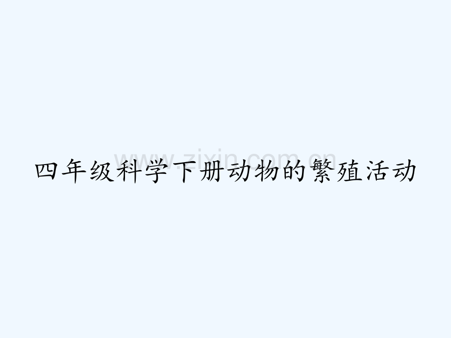 四年级科学下册动物的繁殖活动-PPT.pptx_第1页