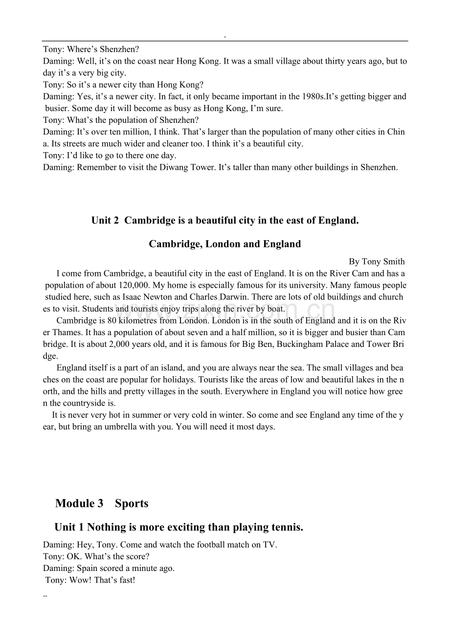 外研版八年级上册英语课文(全册).pdf_第2页