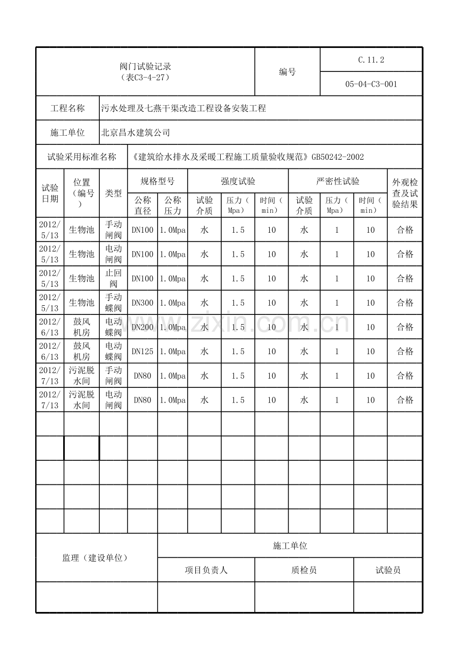 C3-4-27阀门试验记录.xls_第1页