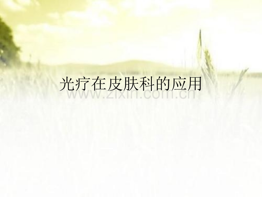 光疗在皮肤科的应用ppt.ppt_第1页