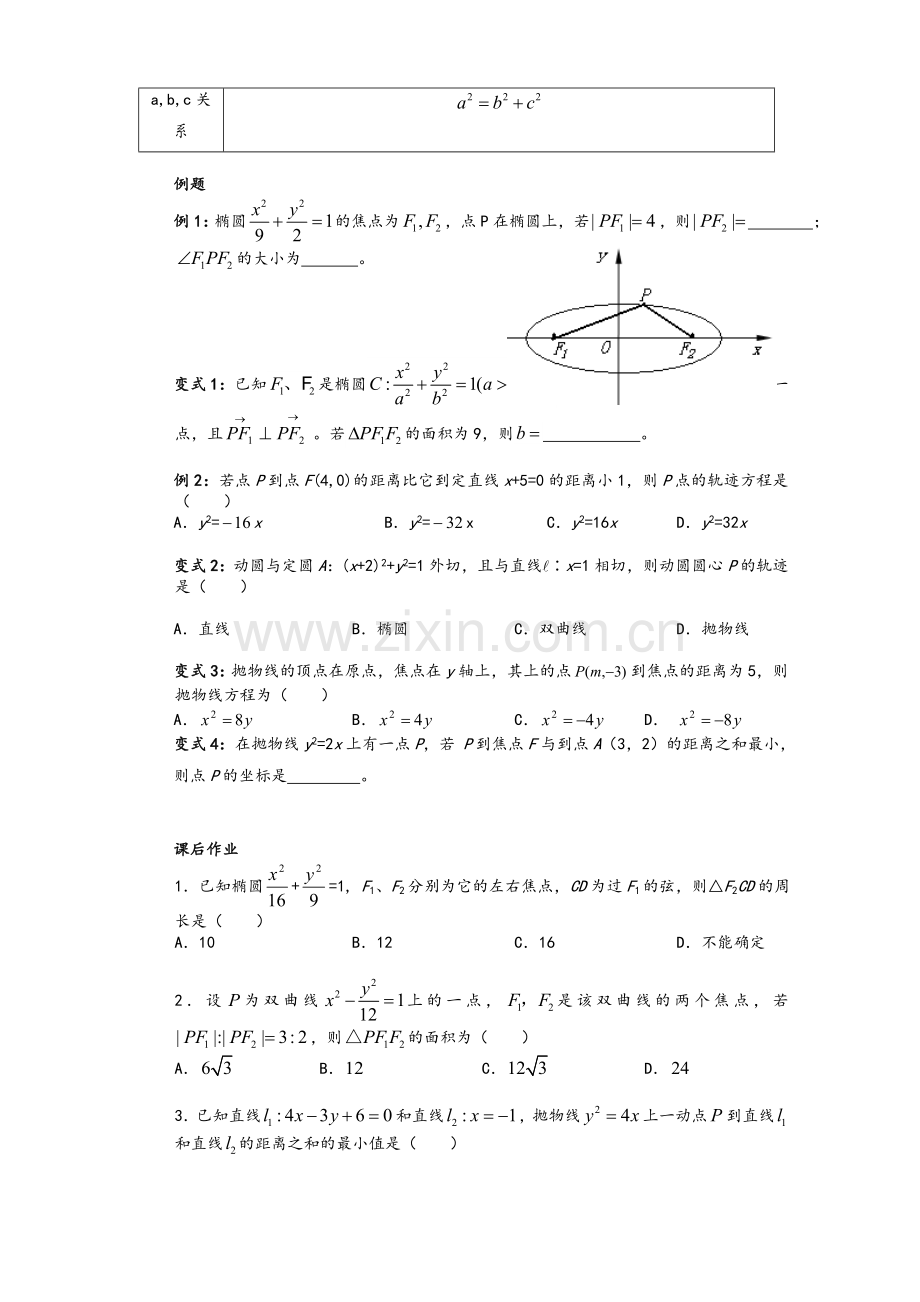高三圆锥曲线复习(基础和大题含答案).doc_第2页