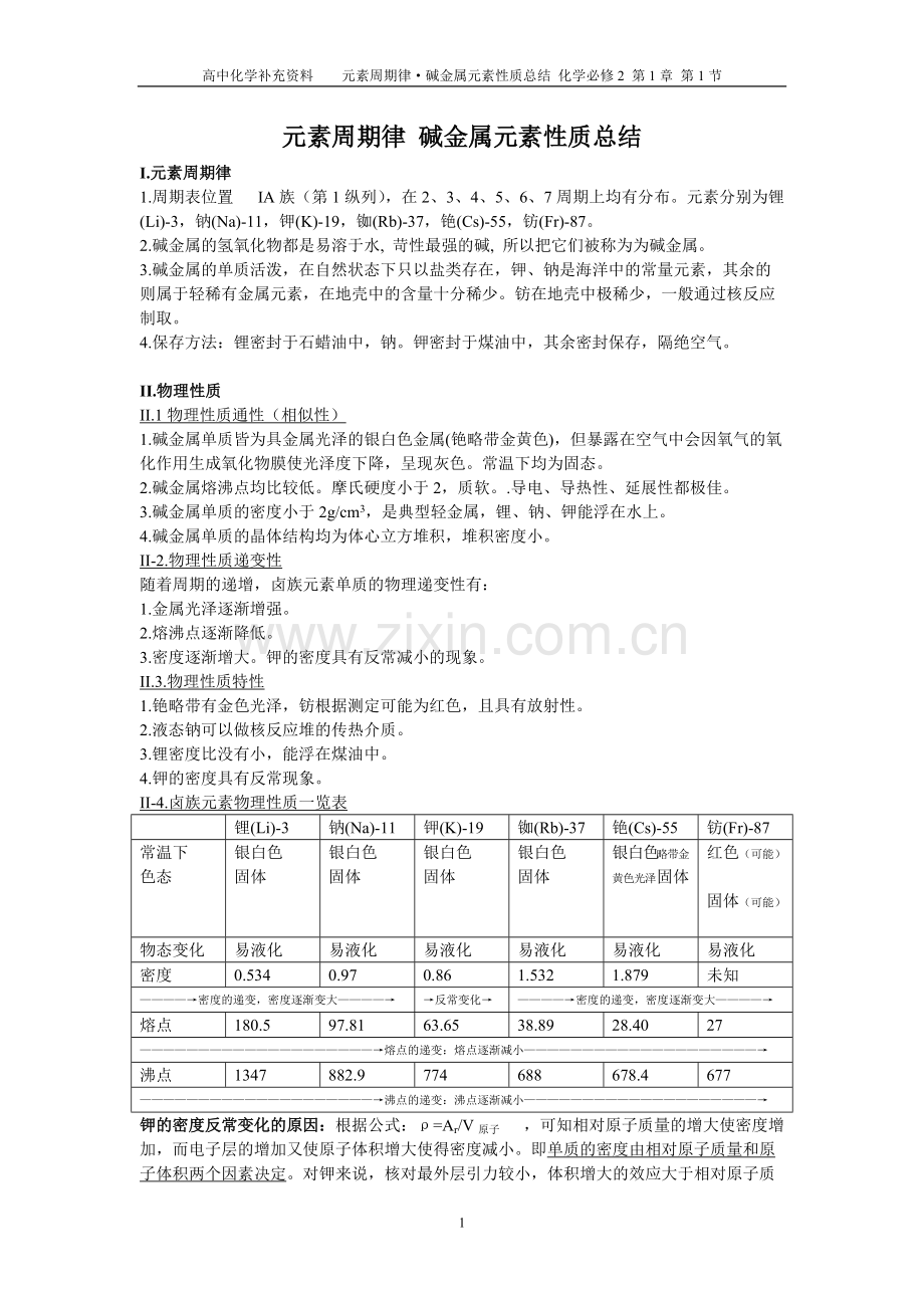 碱金属元素性质总结讲解.pdf_第1页