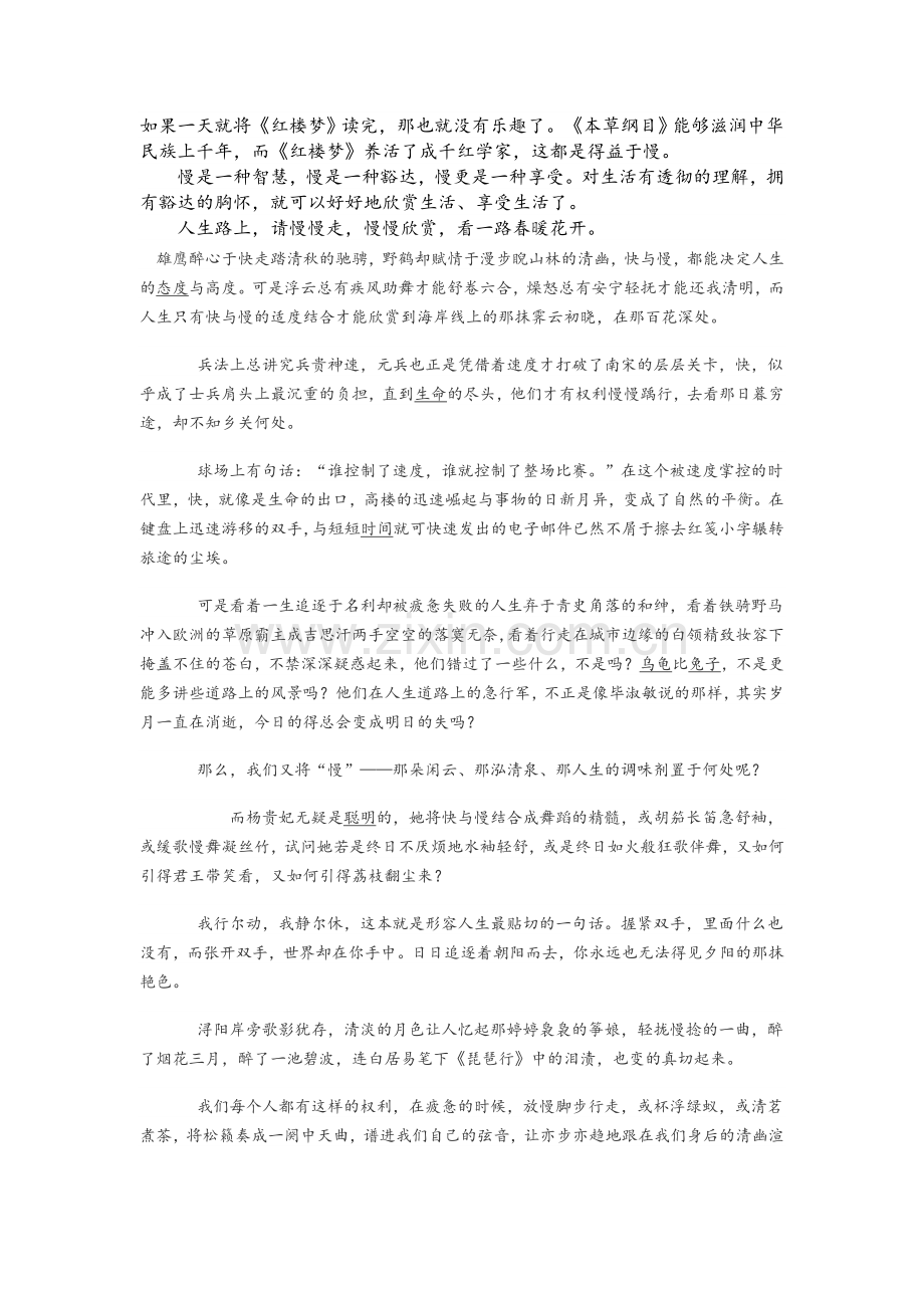 关于快与慢的作文范例.doc_第2页