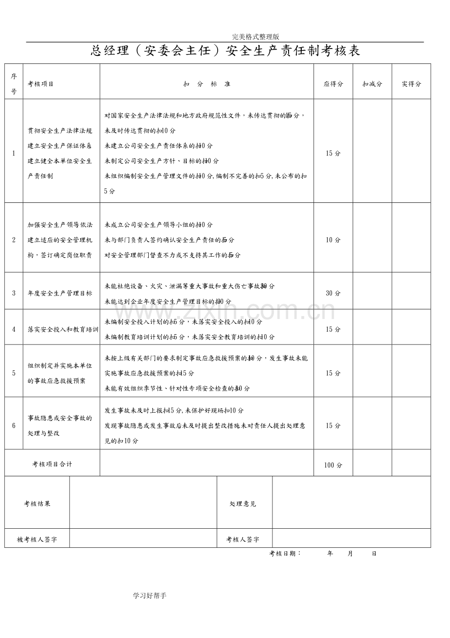 安全生产责任制考核表[全套].pdf_第1页