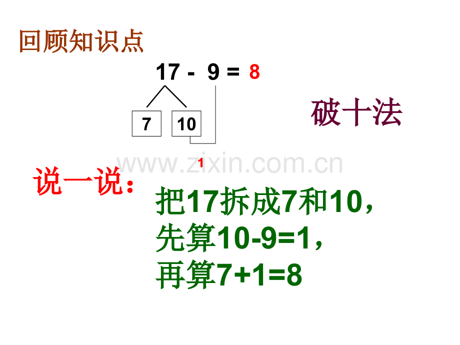 人教版(新)一年级数学第二单元十几减9练习课剖析.ppt_第2页