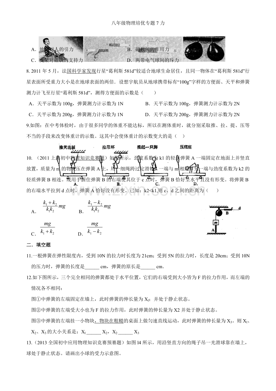 八年级物理培优专题7力.doc_第2页