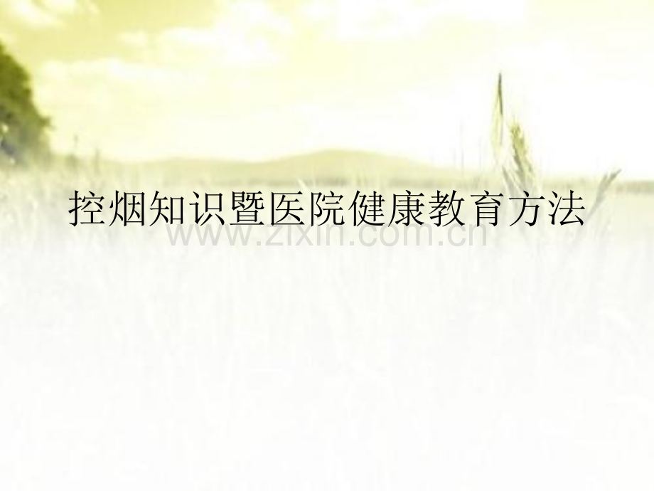 控烟知识暨医院健康教育方法-PPT.ppt_第1页