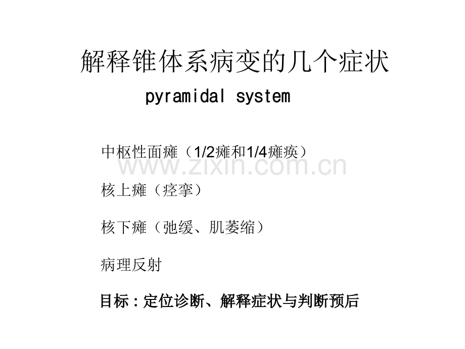 解释锥体系病变的几个症状ppt课件.ppt_第1页