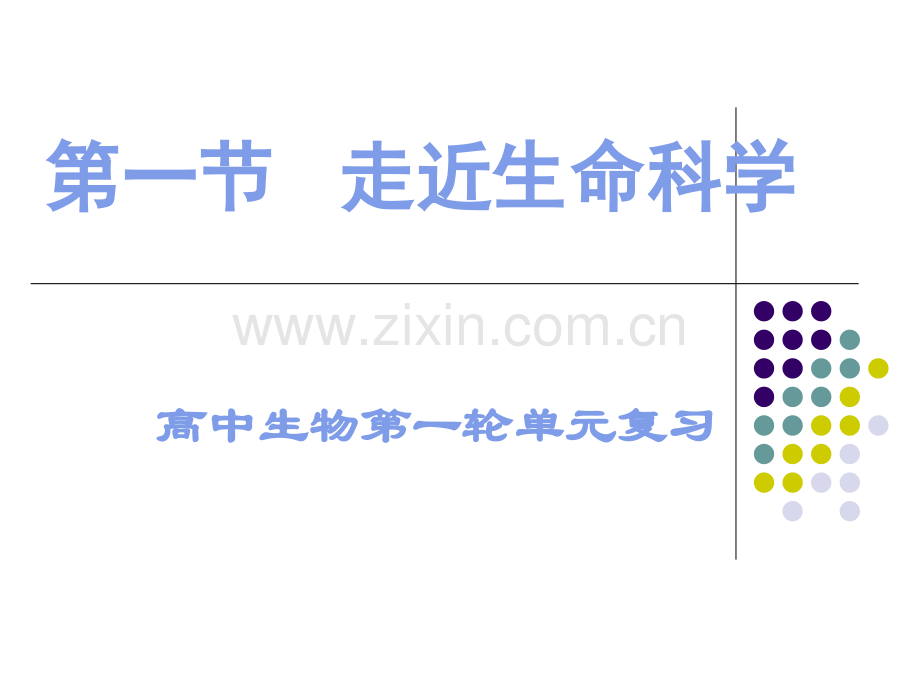 高中生物第一轮单元复习走近生命科学-.ppt_第1页