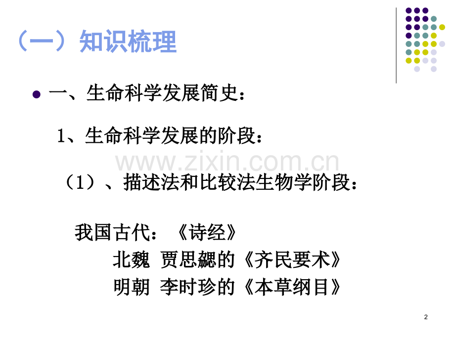 高中生物第一轮单元复习走近生命科学-.ppt_第2页