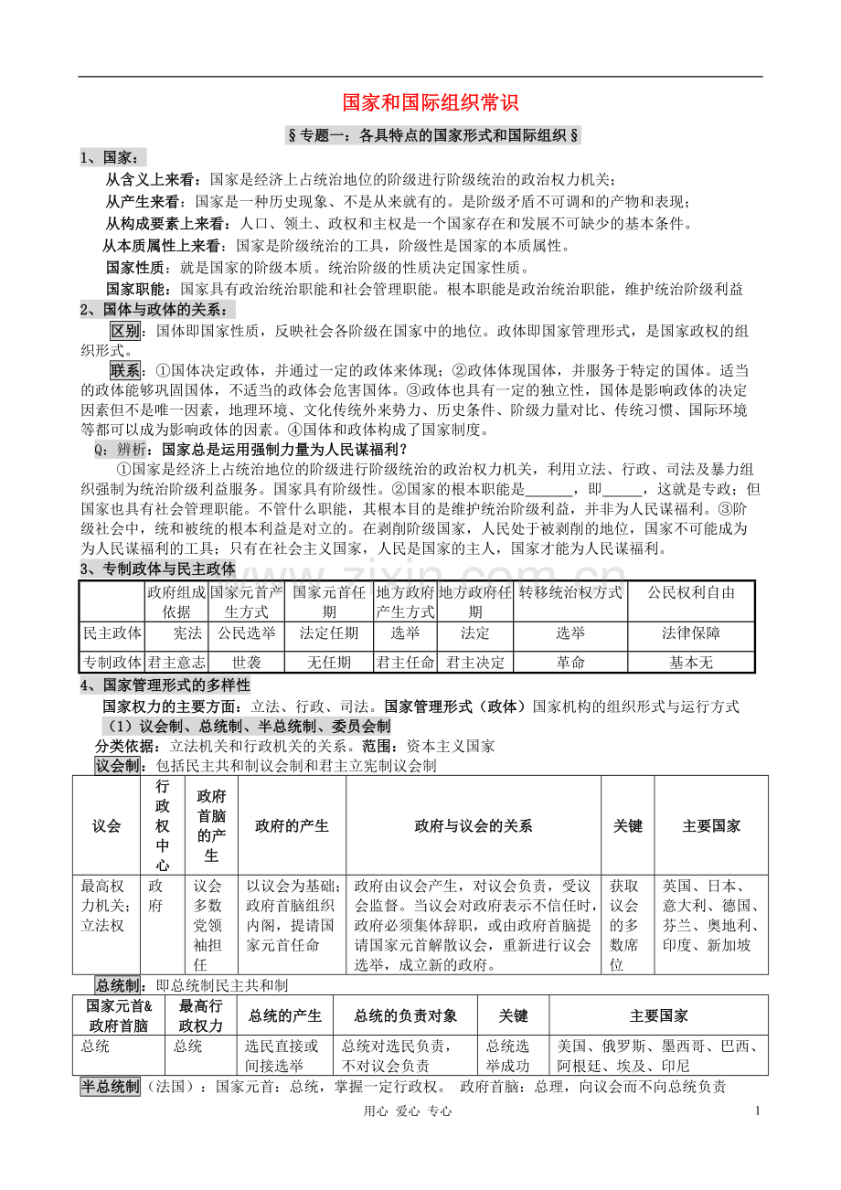 高中政治《国家和国际组织》知识点整理素材新人教版选修3.pdf_第1页
