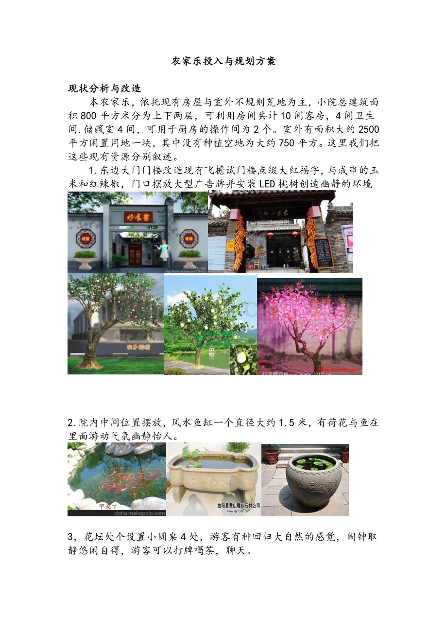 农家乐规划与投入方案设计.doc_第1页