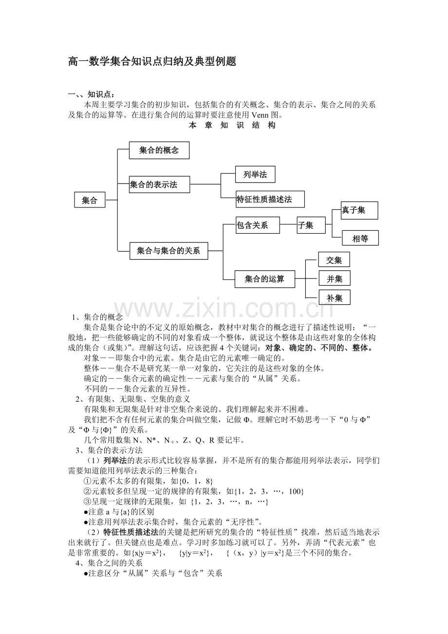 高一数学集合知识点归纳及典型例题.pdf_第1页