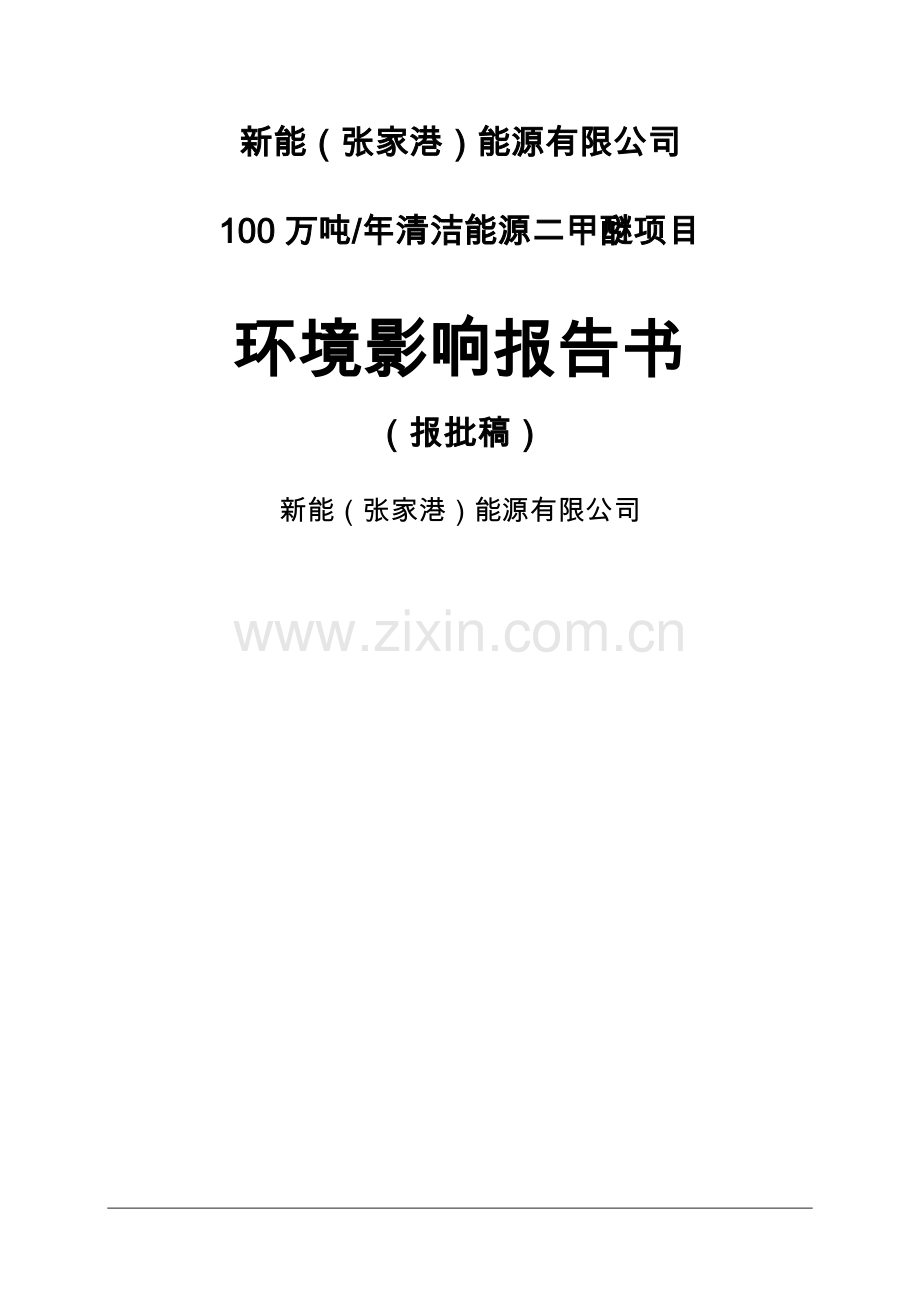 年产100万吨二甲醚环评报告.doc_第1页