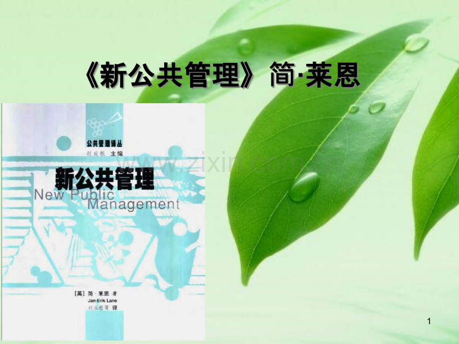 简·来恩《新公共管理》-.ppt_第1页