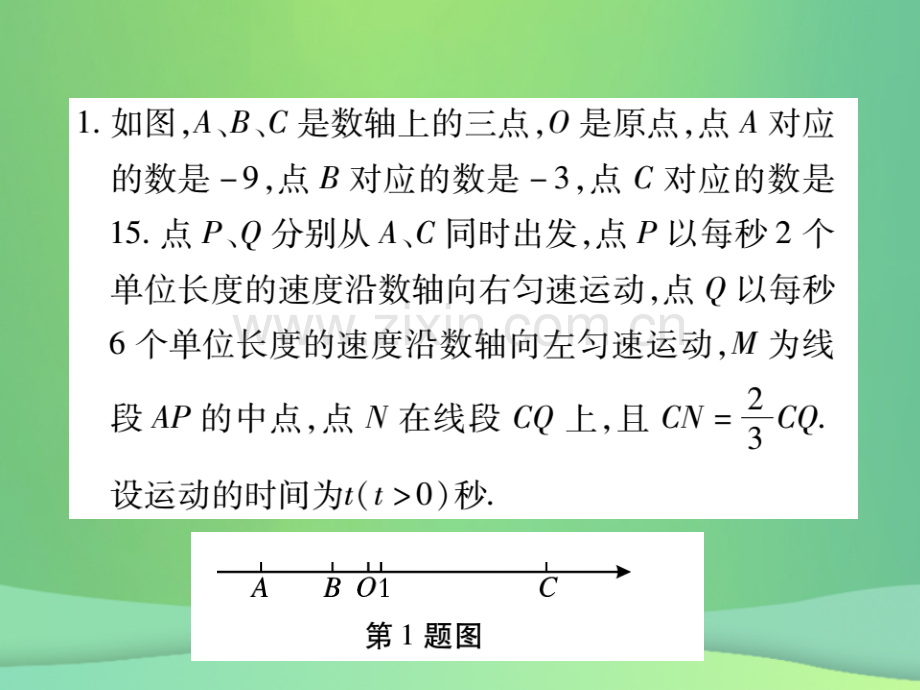 2018年秋七年级数学上册-能力专卷一-与线段有关的动点问卷优质北师大版.ppt_第2页